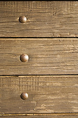 Image showing Nailed wood plank