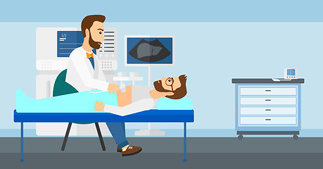 Image showing Patient under ultrasound examination.