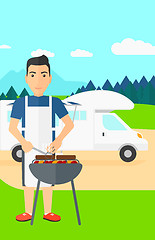 Image showing Man preparing barbecue.