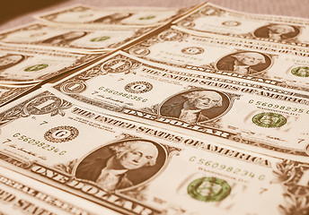 Image showing  Dollar notes 1 Dollar vintage