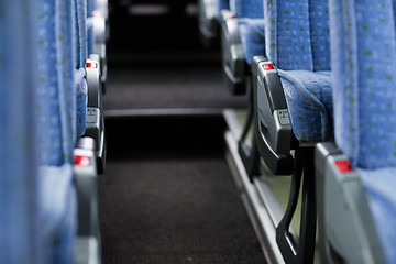 Image showing travel bus interior and seats