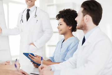 Image showing group of doctors on presentation at hospital