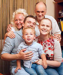 Image showing Big happy family at home