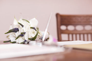 Image showing Wedding bouquet of white flowers