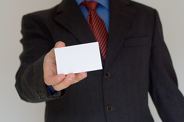 Image showing Bussiness man ofering his card