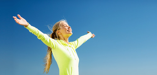 Image showing woman doing sports outdoors