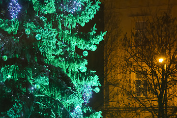 Image showing Green Christmas tree in Zagreb