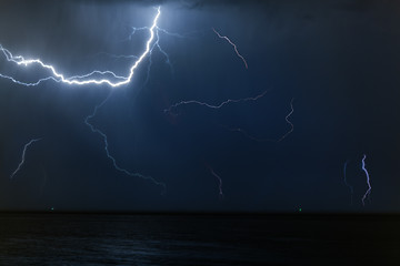 Image showing Bolt of lightening in a night sky