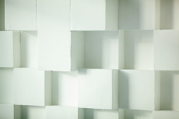 Image showing Modern wall made of cubes