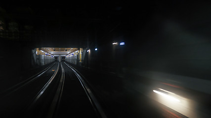 Image showing View from window in Paris subway