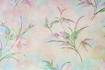 Image showing Background image of flowers in pastel colours.