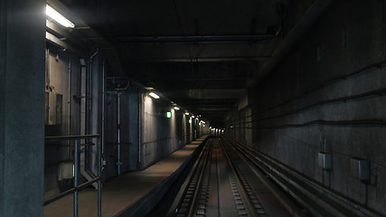 Image showing View on subway rails 