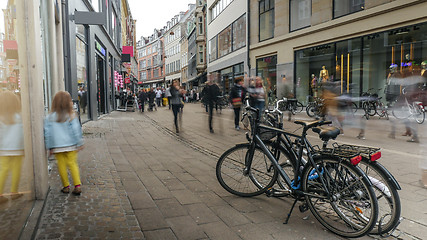 Image showing Child walks along street in Copenhagen