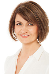 Image showing Headshot of attractive smiling woman