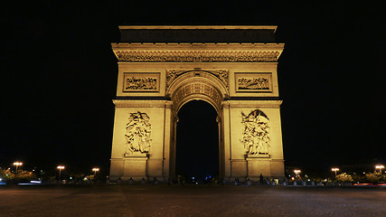 Image showing Famous Champs-Elysees arch at night