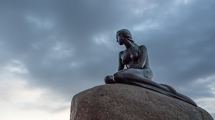 Image showing Low angle view of Little Mermaid statue in Denmark