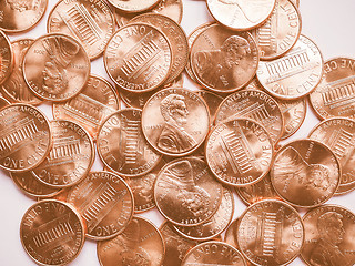 Image showing  Dollar coins background vintage