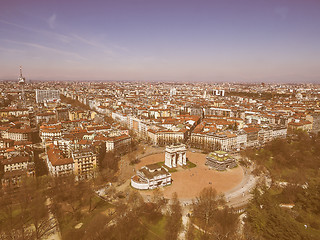 Image showing Milan aerial view vintage