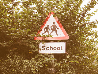 Image showing  School children sign vintage