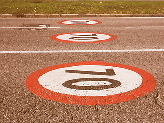 Image showing  Maximum speed sign vintage