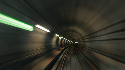 Image showing Subway tunnel in motion