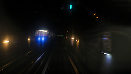 Image showing Paris metro subway train action