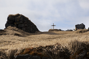 Image showing Graveyard at the black church of Budir