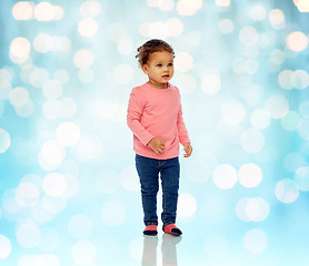 Image showing beautiful little baby girl walking