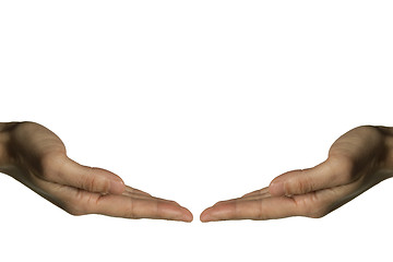 Image showing Two hands touching (left hand)