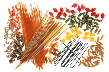 Image showing Abstract Spaghetti Pasta Background 