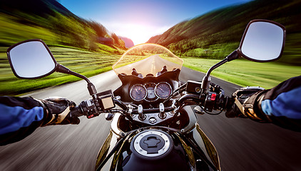 Image showing Biker First-person view