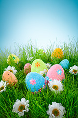 Image showing Decorated easter eggs