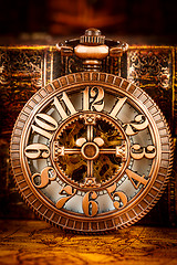 Image showing Old Books and Vintage pocket watch