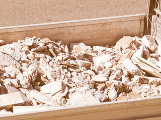 Image showing  Demolition waste debris vintage