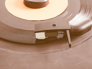 Image showing  Vinyl record on turntable vintage