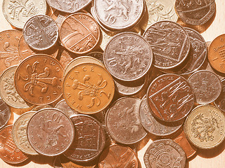 Image showing  Pound coins vintage