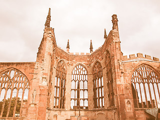 Image showing Coventry Cathedral ruins vintage