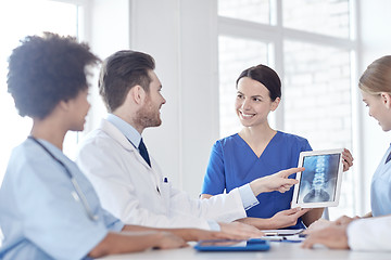 Image showing group of happy doctors meeting at hospital office