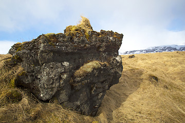 Image showing Basalt stones at the cave near Vik, Iceland