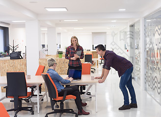 Image showing business people group portrait at modern office