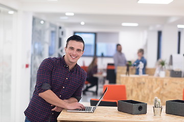 Image showing startup business, young  man portrait at modern office