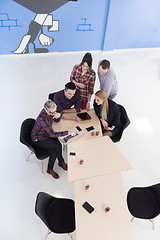 Image showing aerial view of business people group on meeting