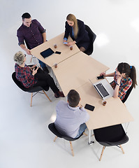 Image showing aerial view of business people group on meeting