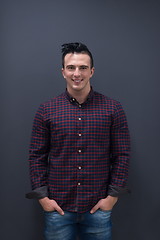 Image showing portrait of young startup business man in plaid shirt