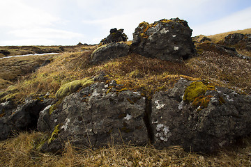 Image showing Basalt stones at the cave near Vik, Iceland