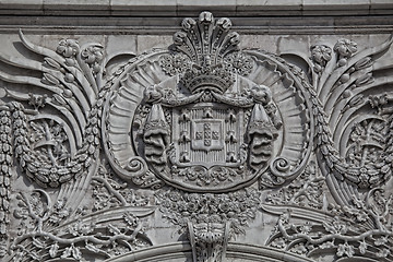 Image showing Detail of the Rua Augusta Arch, a stone triumphal arch-like in L