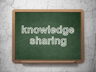 Image showing Studying concept: Knowledge Sharing on chalkboard background