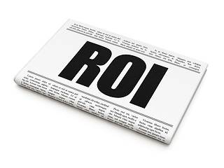 Image showing Business concept: newspaper headline ROI