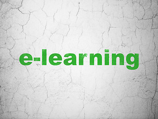 Image showing Learning concept: E-learning on wall background