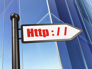Image showing Web design concept: sign Http : / / on Building background